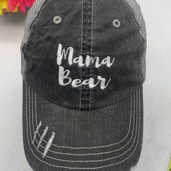 Mama Bear Distressed Baseball Trucker Cap Adjustable HT5026 - Picture 2 of 7